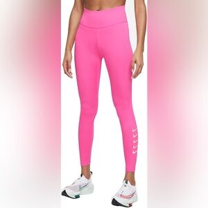 Nike Swoosh Mid Rise 7/8 Running Leggings Pink Women’s XL